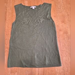 EUC Coldwater Creek silk blend Olive Green Sleeveless Top
